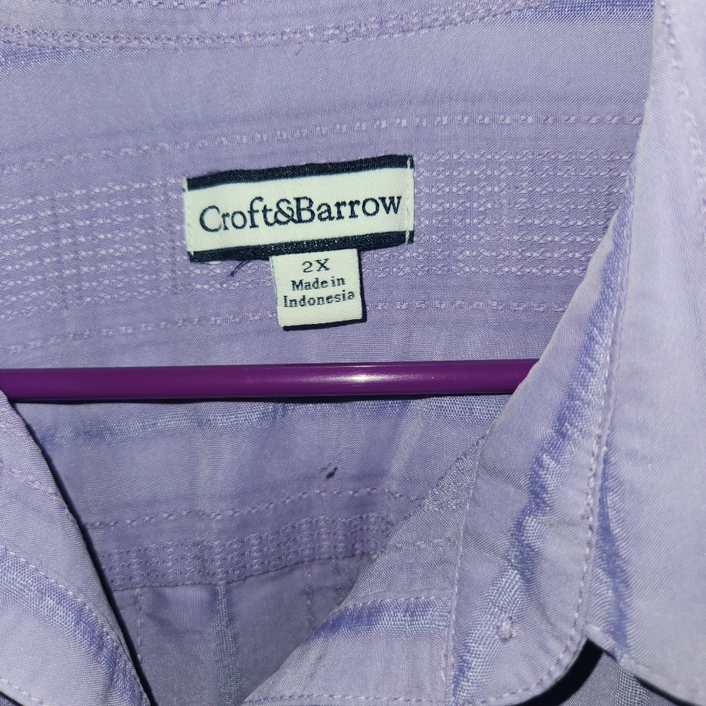 2X, Purple, Croft & Barrow Button-up Shirt - Picture 2 of 3